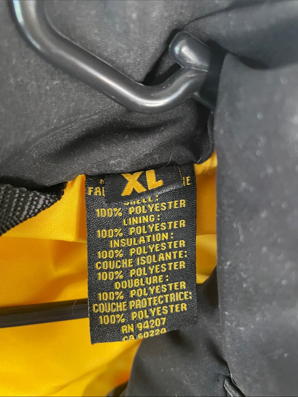 Caterpillar Black Puffer Vest with Yellow Accents - Picture 3 of 9